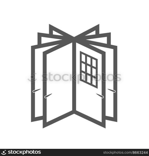 Many doors fan. Door company advertising idea. Flat vector illustration isolated on white background.. Many doors fan. Door company advertising idea. Flat vector illustration isolated on white