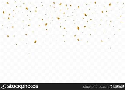 Many Falling Luxury Golden Confetti. Birthday Celebration. Vector Illustration.. Many Falling Luxury Golden Confetti. Birthday Celebration. Vector Illustration