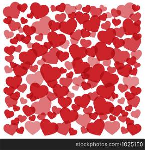 many red hearts background vector illustration