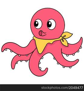 many red tentacled octopus with a cute face