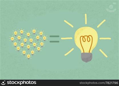 Many small ideas equal a big one idea , eps10 vector format