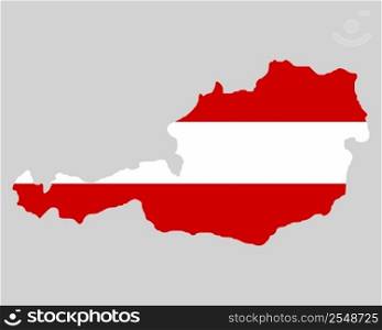 Map and flag of Austria