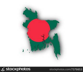Map and flag of Bangladesh