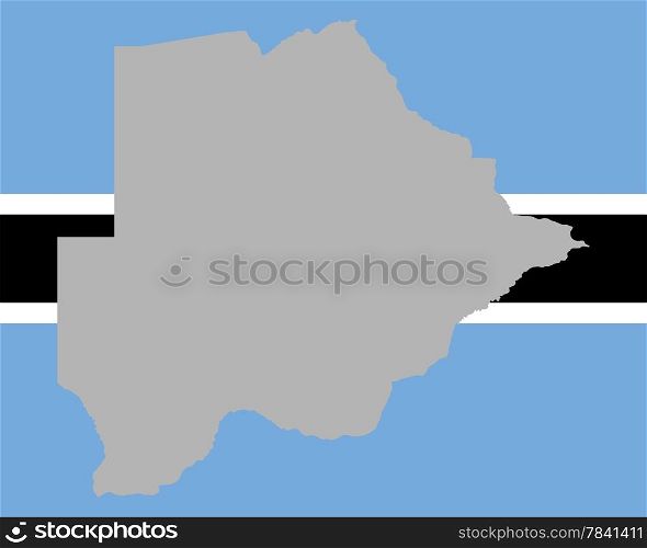 Map and flag of Botswana