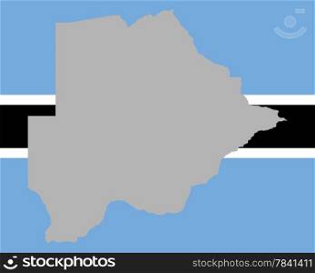 Map and flag of Botswana