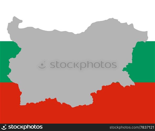 Map and flag of Bulgaria