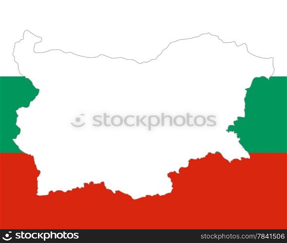 Map and flag of Bulgaria