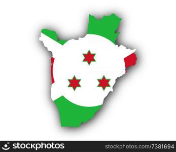 Map and flag of Burundi