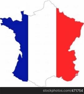 Map and flag of France