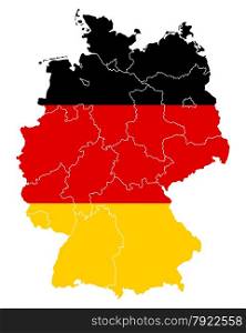 Map and flag of Germany