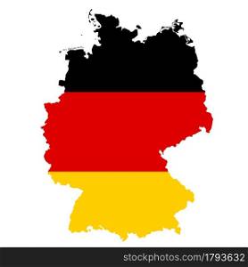 Map and flag of Germany on white background. Germany flag map symbol. Germany map sign. flat style.