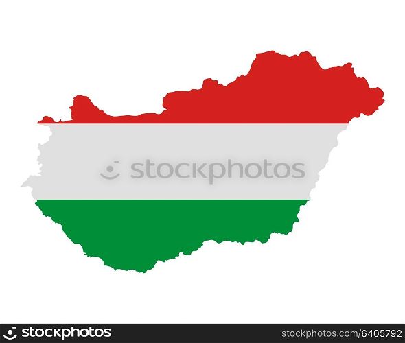 Map and flag of Hungary