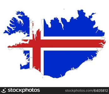 Map and flag of Iceland