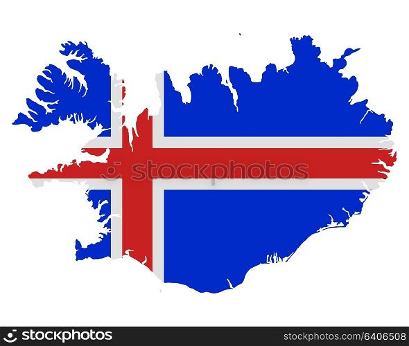 Map and flag of Iceland