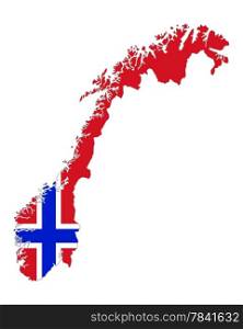 Map and flag of Norway