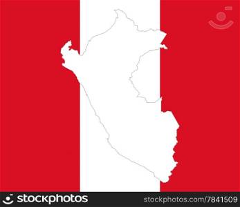 Map and flag of Peru