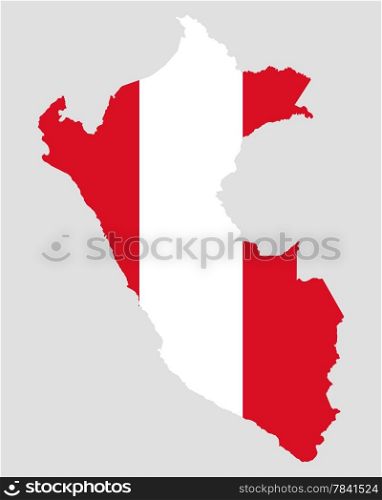 Map and flag of Peru