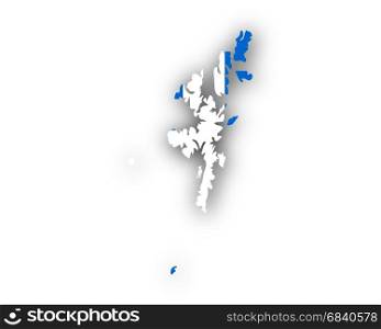 Map and flag of Shetland Islands