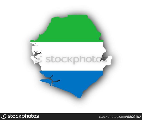 Map and flag of Sierra Leone