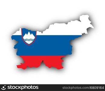 Map and flag of Slovenia