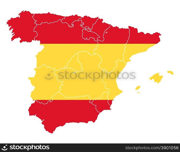Map and flag of Spain