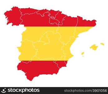 Map and flag of Spain