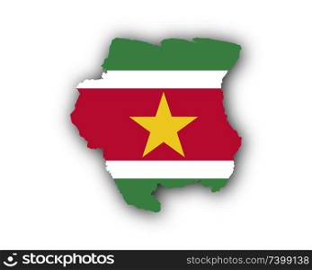 Map and flag of Suriname