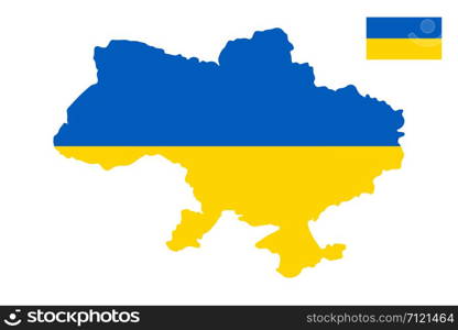 Map and flag of Ukraine Vector illustration eps10. Map and flag of Ukraine Vector illustration