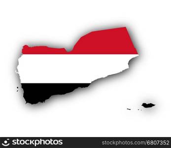 Map and flag of Yemen