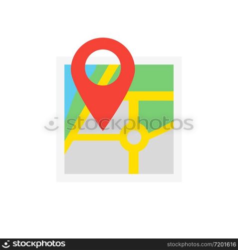 Map and map marker flat icon. Simple element vector illustration.. Map and map marker flat icon. Simple element vector