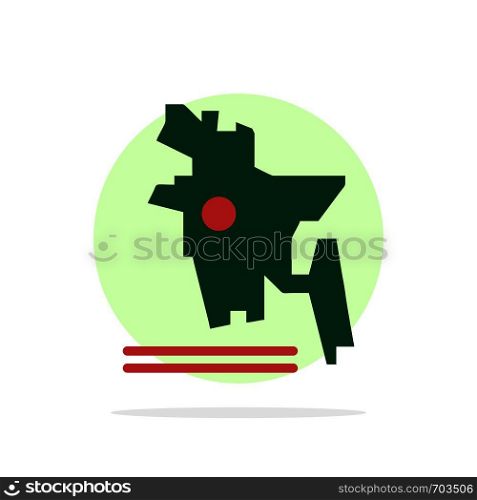 Map, Bangladesh Country, Bangladesh Abstract Circle Background Flat color Icon