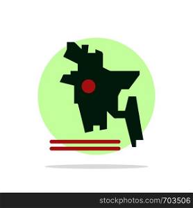 Map, Bangladesh Country, Bangladesh Abstract Circle Background Flat color Icon
