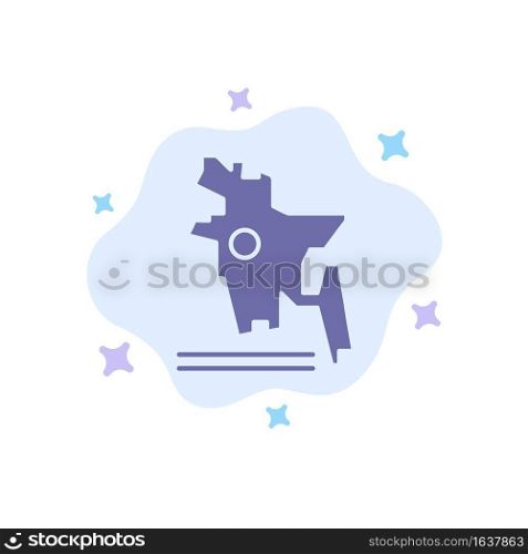 Map, Bangladesh Country, Bangladesh Blue Icon on Abstract Cloud Background