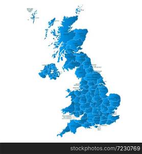 map blue color of United Kingdom,english british