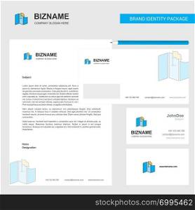 Map Business Letterhead, Envelope and visiting Card Design vector template