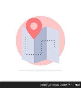 Map, C&ing, plan, track, location Flat Color Icon Vector