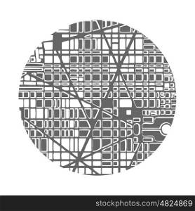 map city plan. Map of the city. Editable vector street map of a fictional generic town. Abstract urban background.