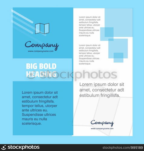 Map Company Brochure Title Page Design. Company profile, annual report, presentations, leaflet Vector Background