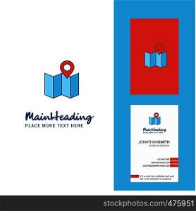 Map Creative Logo and business card. vertical Design Vector