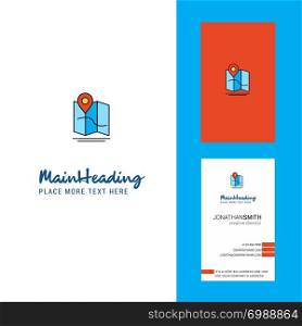 Map Creative Logo and business card. vertical Design Vector