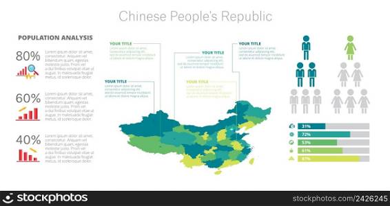 Map diagram. Comparison chart, percentage diagram, bar chart. Creative concept for infographics, presentation. Can be used for topics like statistics, population, society.