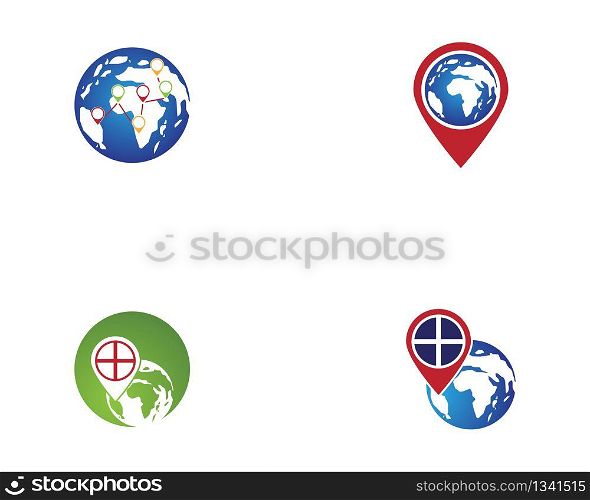 Map earth point logo vector