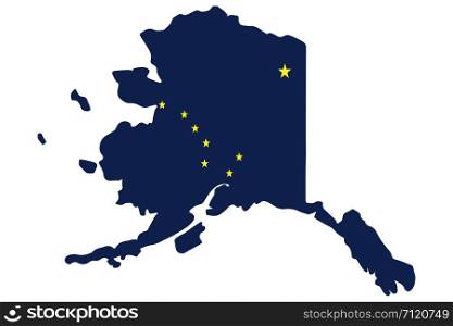 Map flag of the U.S. state of Alaska.Vector illustration eps10. Map flag of the U.S. state of Alaska.Vector illustration