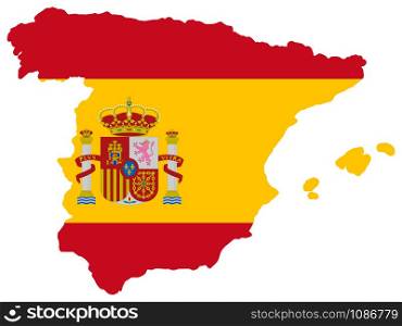 Map Flag Spain Vector illustration Eps 10.. Map Flag Spain Vector illustration Eps 10