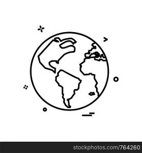 map globe icon vector design