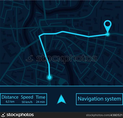 Map gps navigator. Navigate app with ui for city, route and street. Dashboard with satellite, location and roadmap. Interface for navigation, running and analytics. Vector.