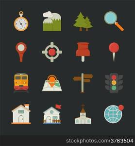 Map icons and location icons , flat design , eps10 vector format