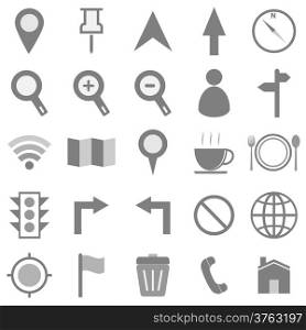 Map icons on white background, stock vector