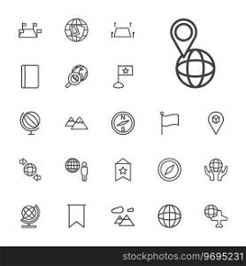 Map icons Royalty Free Vector Image