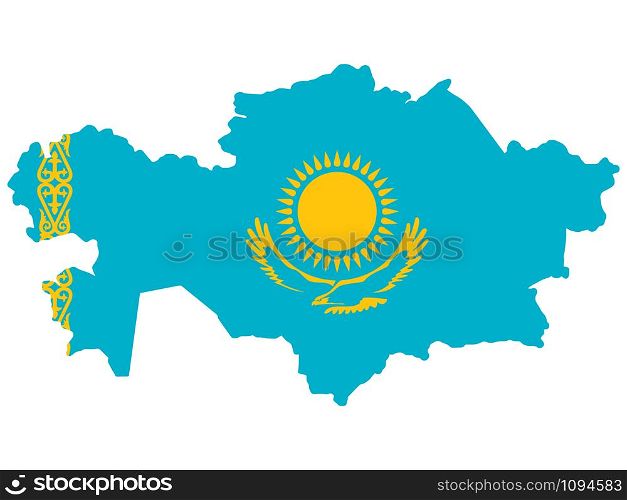 Map Kazakhstan Flag Vector illustration Eps 10.. Map Kazakhstan Flag Vector illustration Eps 10
